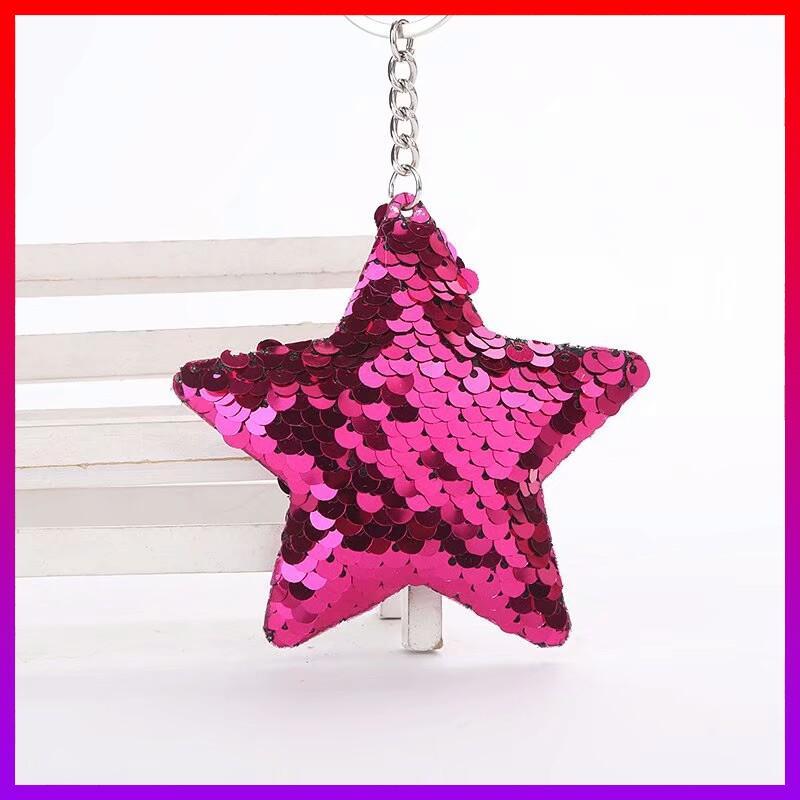 HCM Móc khóa treo balo Ngôi sao may mắn kim sa lấp lánh - NHShop