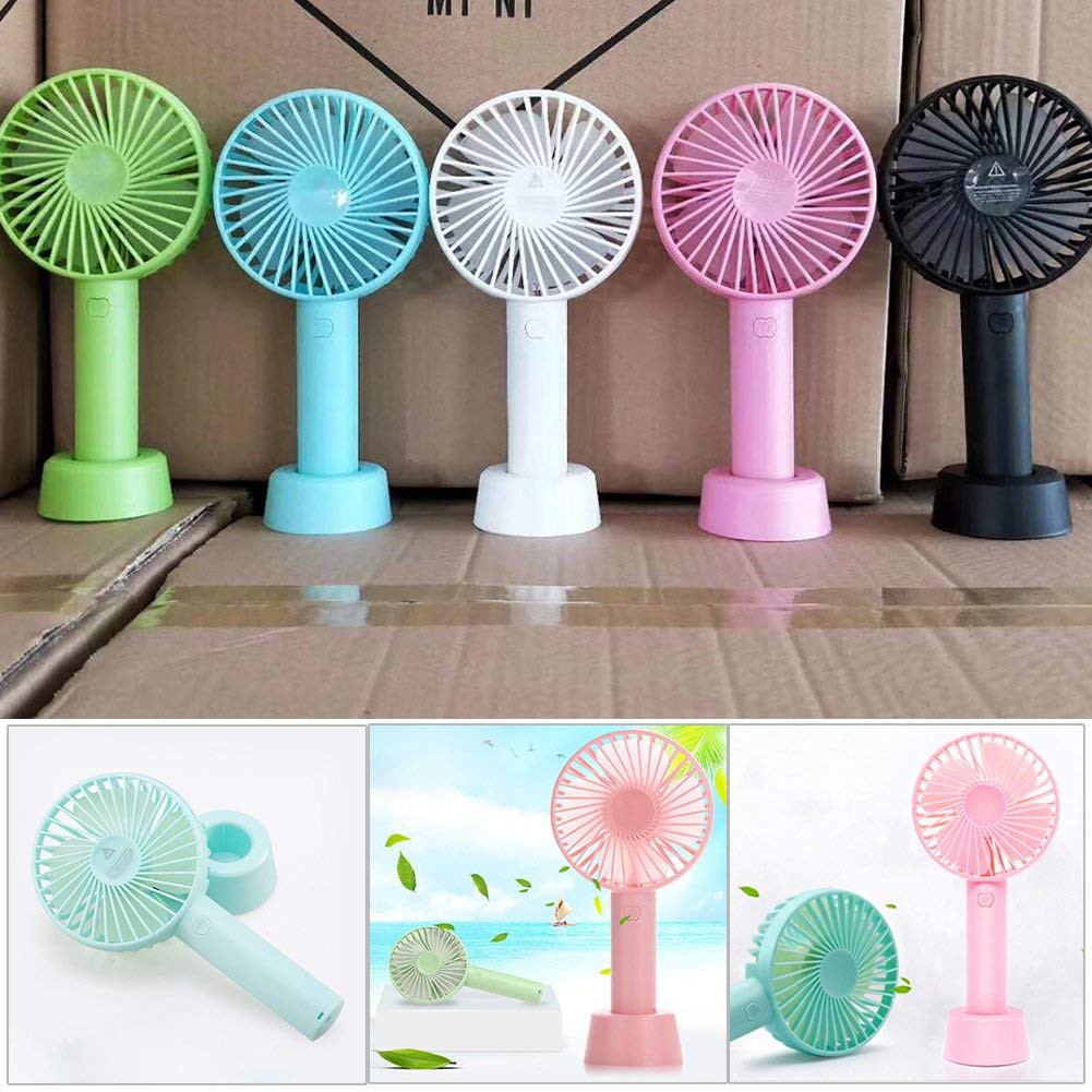 Quạt Mini Cầm Tay Tích Điện 4 Cánh Có Đế Để Bàn Loại Tốt Pin Siêu Bền 3 tốc độ gió ( SIÊU BỀN )