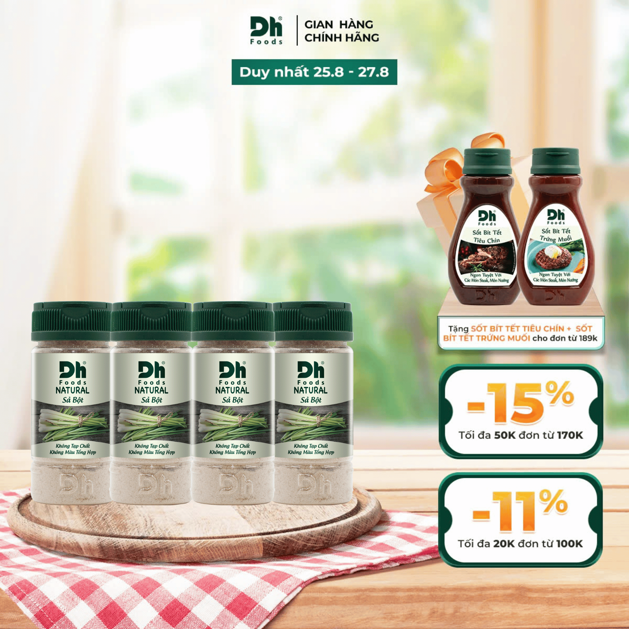 Combo 4 hũ Natural Sả Bột Dh Foods