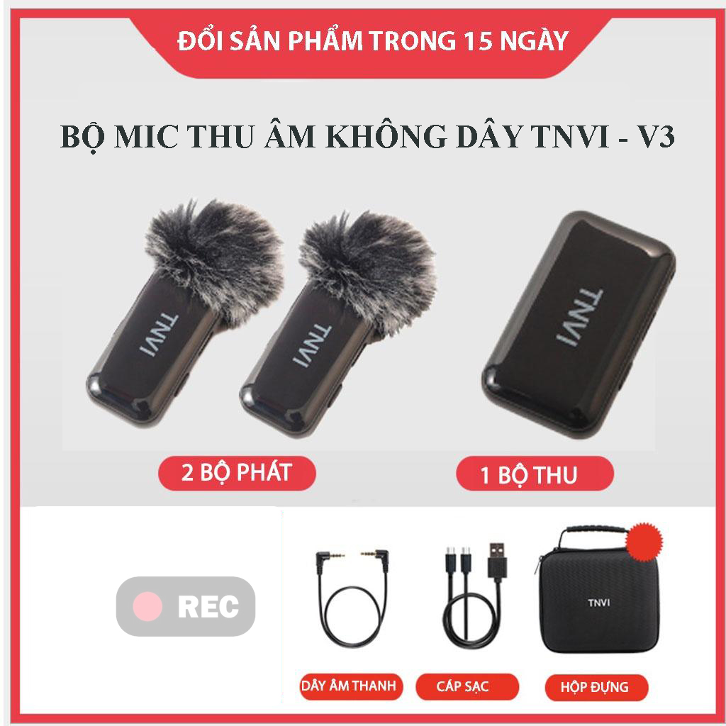 Mic thu âm cài áo không dây TNVI V3 chuyên nghiệp