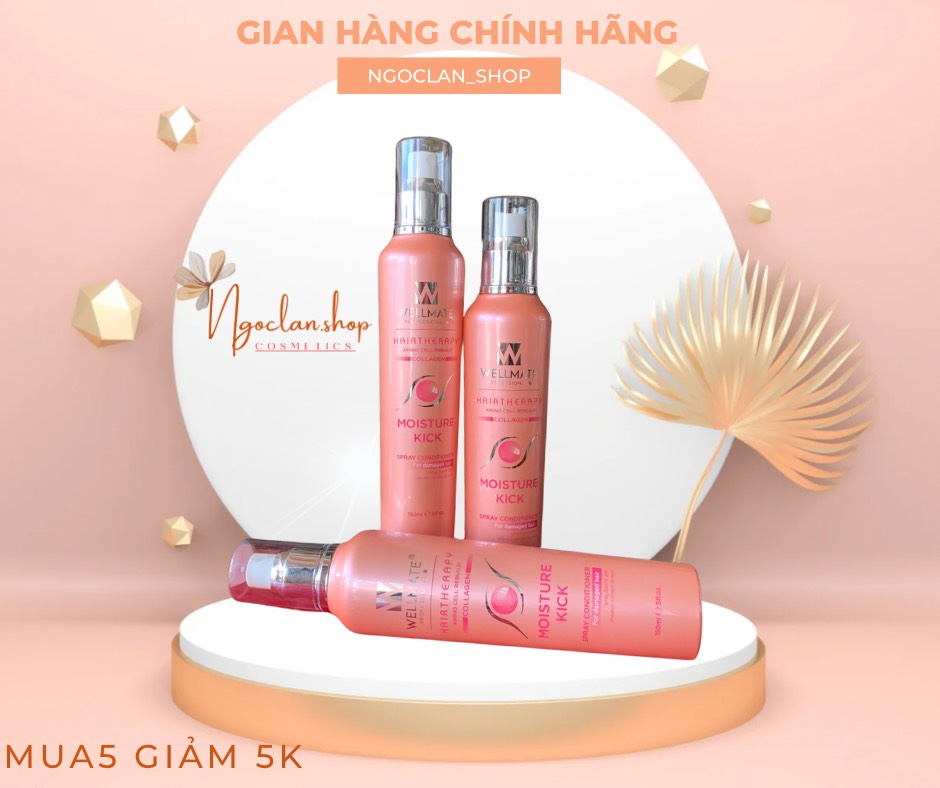 Xịt dưỡng tóc phục hồi siêu mượt Vitamin Wellmate 150ml - Chính Hãng