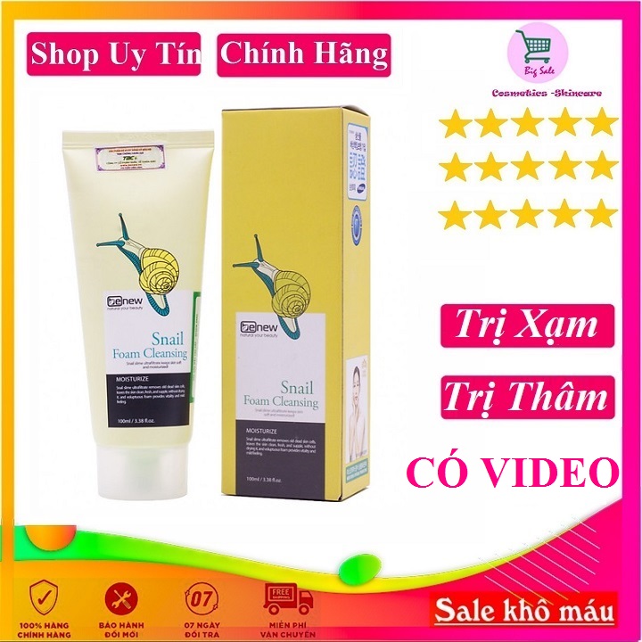Có video- sữa rửa mặt ốc sên benew hàn quốc 100ml