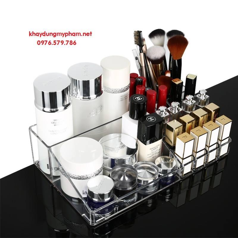 Khay đựng son, mỹ phẩm mica trong suốt cao cấp loại dày