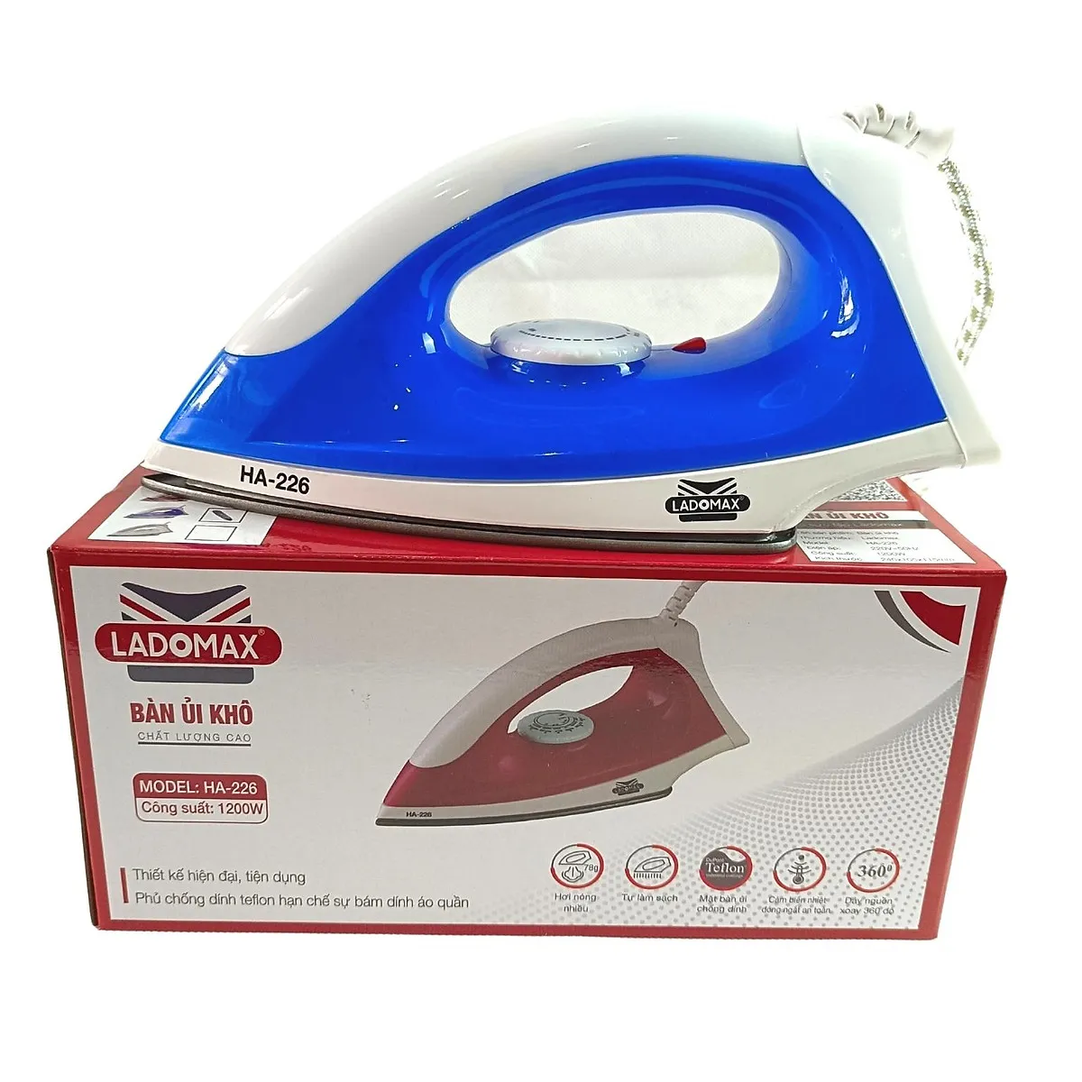 Bàn ủi khô ladomax ha-226 1200w , bàn là điện ladomax ha-226, chất lượng cao