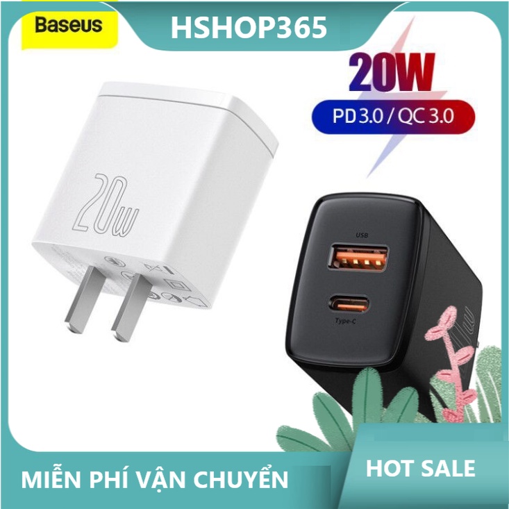 Sạc nhanh Baseus Baseus Compact Quick Charger 20W 20w hshop365 abshop365 abshop hshop