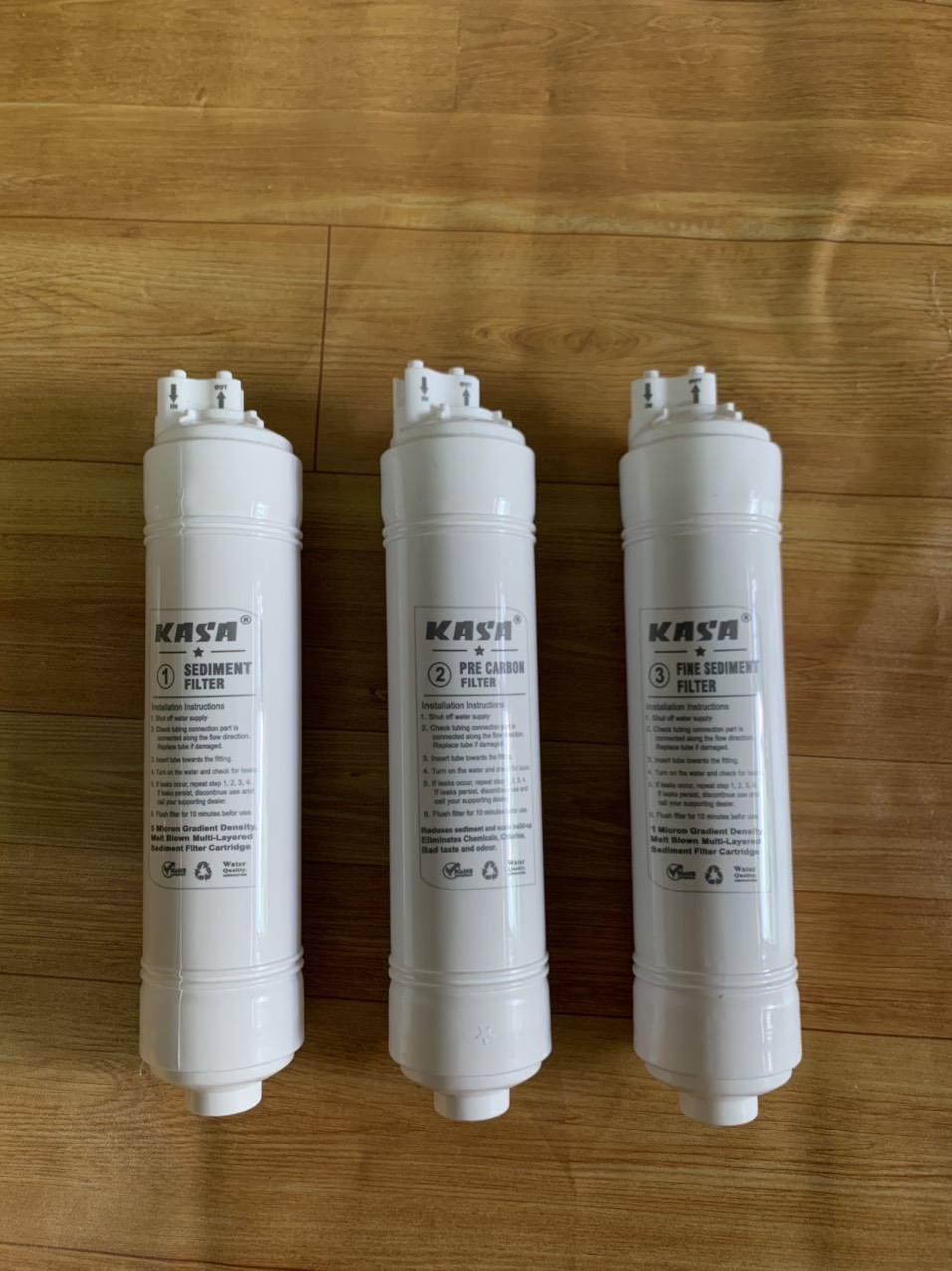 BỘ 3 LÕI LỌC ĐÚC KASA  DÙNG CHO MÁY LỌC NƯỚC CÓ TÍCH HỌP NONG LẠNH MÀNG LỌC RO,UF