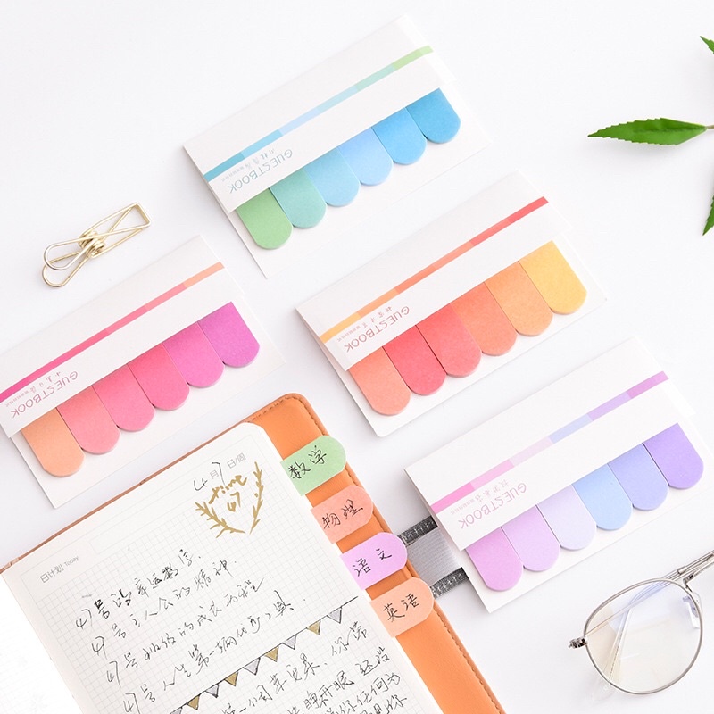 Giấy ghi chú note nhiều màu trơn đơn giản