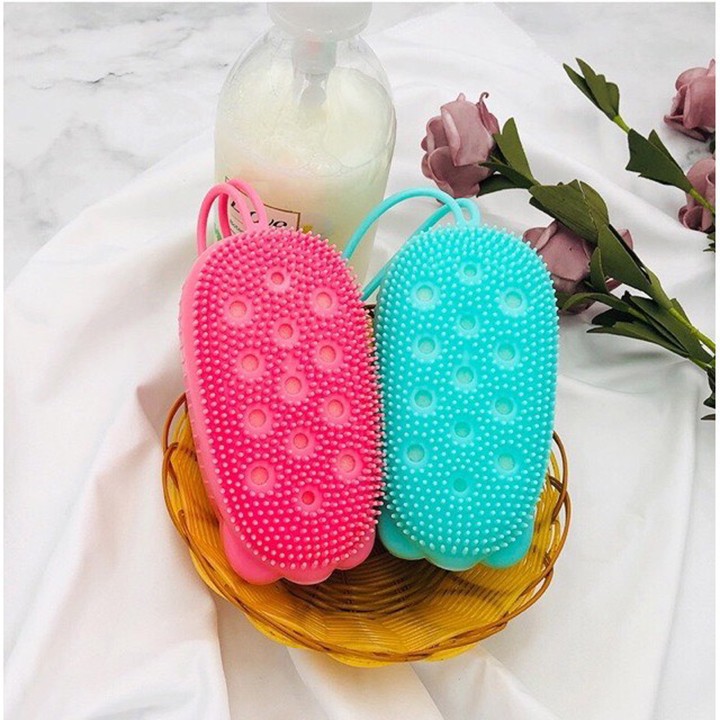 CỰC TỐT - BÔNG TẮM SILICON 2 MẶT TẠO BỌT CAO CẤP HÀN QUỐC - BÔNG TẮM HÌNH HẠT ĐẬU GIÚP CHÀ RỬA CƠ THỂ, TẠO CẢM GIÁC THOẢI MÁI, THƯ GIÃN