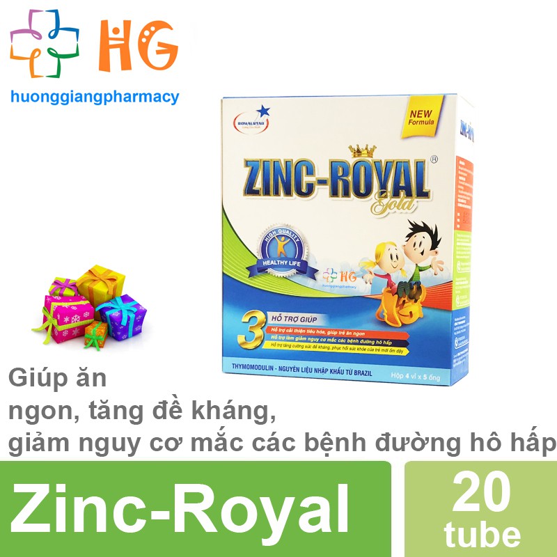 ZinC-Royal Gold - Hỗ trợ cải thiện tiêu hóa giúp trẻ ăn ngon. Giúp tăng cường sức đề kháng làm giảm nguy cơ mắc bệnh