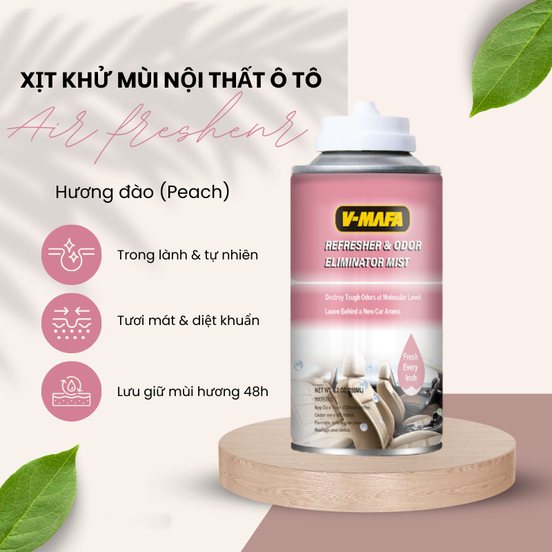 Chai xịt khử mùi nội thất khử trùng vệ sinh điều hòa xe ô tô