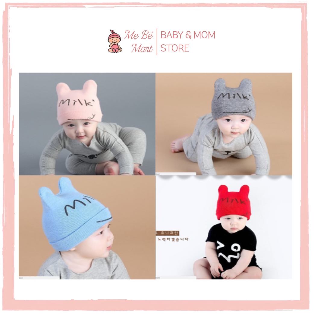 Mũ len mèo milk dễ thương giữ ấm cho bé 0-2 tuổi