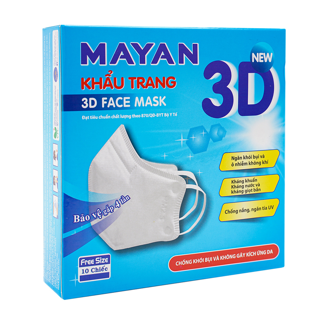 Khẩu Trang Mayan 3D Mask Người Lớn (Hộp 10 Cái)