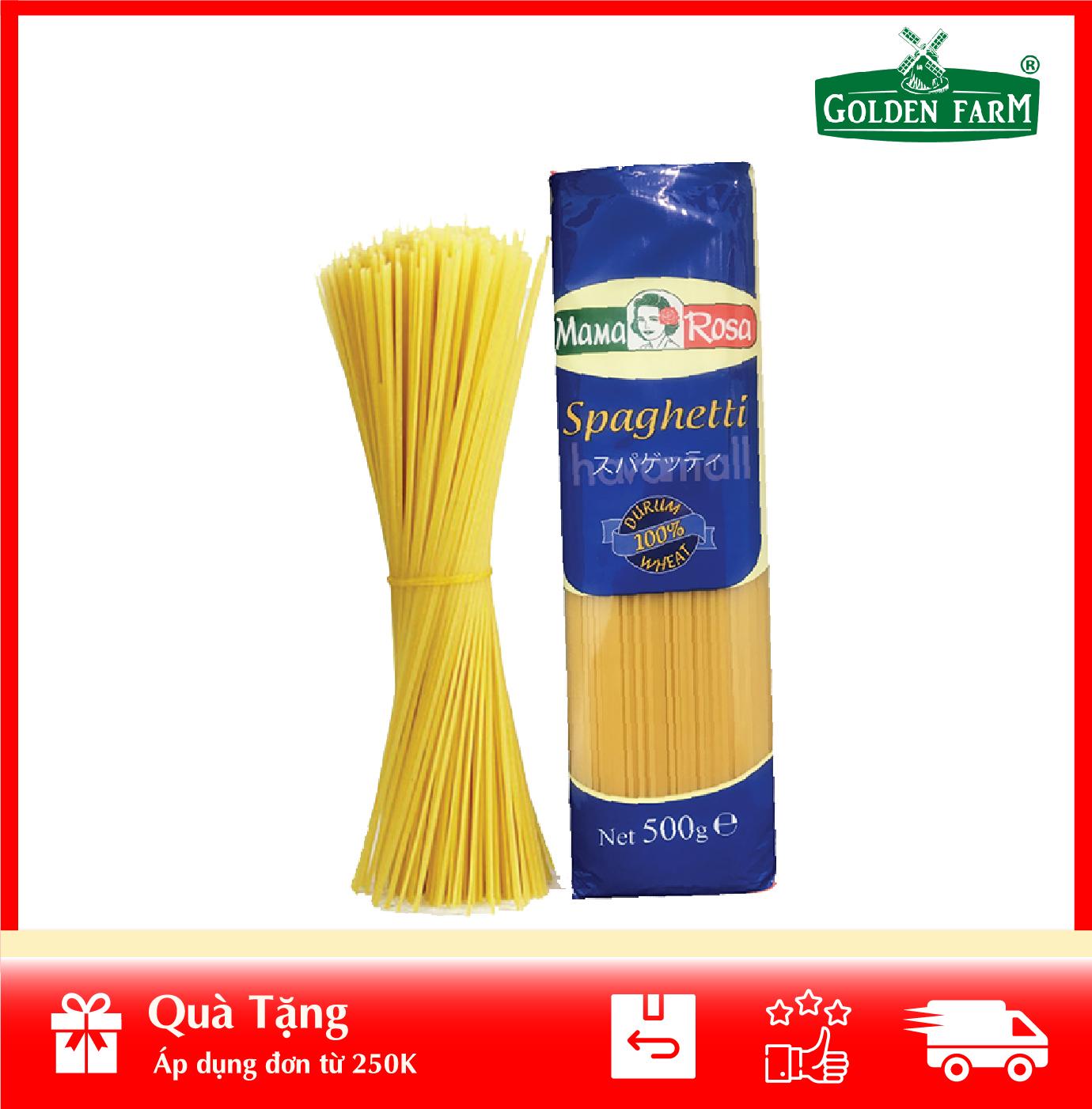 Mì Spaghetti Mama Rosa 500g Golden Farm Cọng Nhỏ Dai Mềm Không Bở Cực Ngon