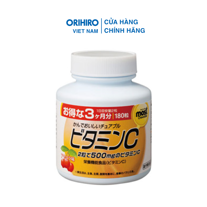Viên Nhai Orihiro Vị Cherry 180 Viên Giúp Bổ Sung Vitamin C Cho Cơ Thể