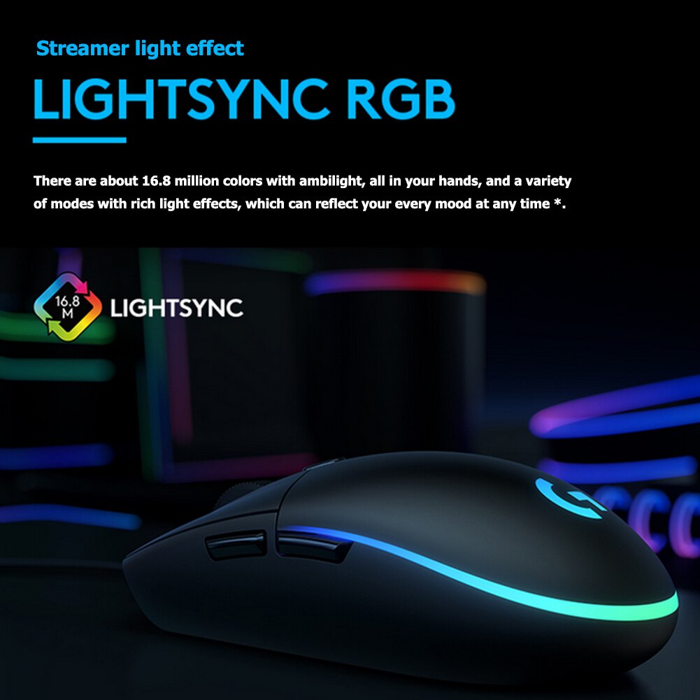 Chuột chơi game Logitech G102 Gen2 Black (USB/RGB/Đen) Gaming (USB, Có dây) bảo hành toàn