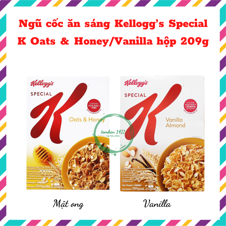 Ngũ Cốc Ăn Sáng Kellogg's Special K Oats and Honey/Vinalla Almond 209g/365g