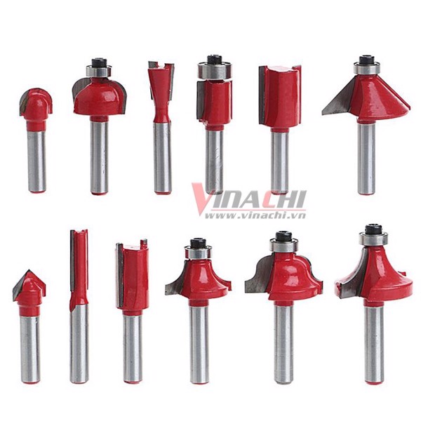 Bộ 12 mũi soi - bộ 12 mũi soi cốt 6.35mm chuyên dùng cho máy phay cầm tay hoặc máy bàn router cốt 6.35 mm.