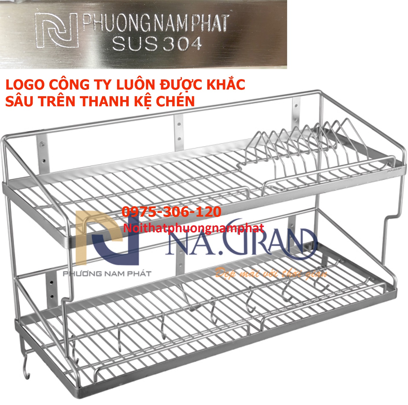 [HÀNG THƯƠNG HIỆU] Kệ Đựng Chén Bát úp Chén Bằng Bát 100% INOX 304 KC10 kệ tăm đặc dày nặng hàng chuẩn inox không han gỉ khác hàng rỗng ngoài chợ KỆ 2 TẦNG VÍT TƯỜNG