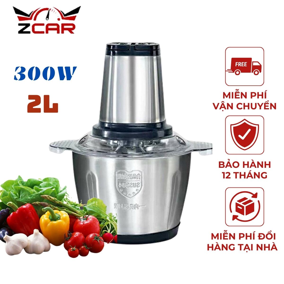 Máy Xay Thịt, Giò Chả, Tỏi Ớt Công Suất Lớn Dành Cho Gia Đình, Cửa Hàng- Công suất 300W, Bảo hành 12 tháng