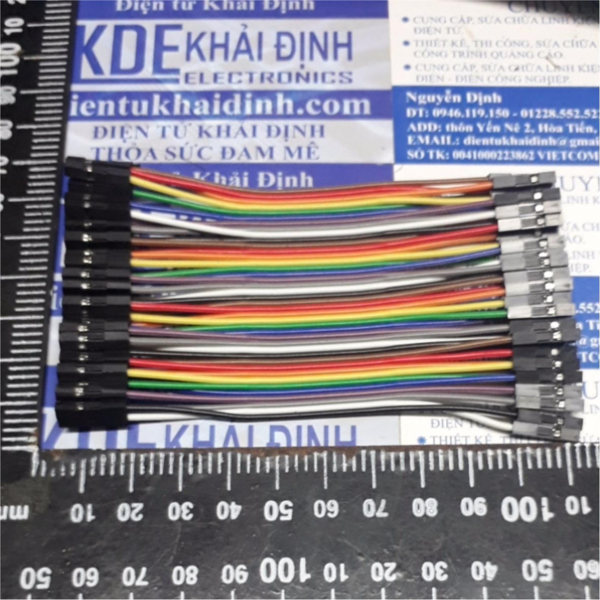 2 tấm dây header đen, dây cắm testboard nhựa đầu cái-cái c-c 10cm, nguyễn tấm 40 sợi kde4821