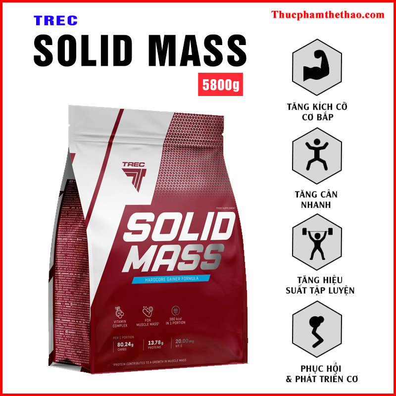 Thực phẩm bổ sung - Sữa tăng cân - Solid Mass 5800g - Hàng Chính Hãng