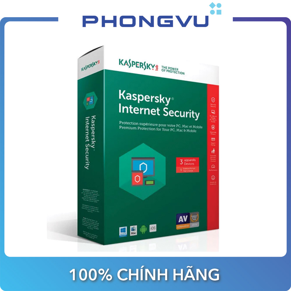 Phần mềm Kaspersky Internet Security 3 máy tính