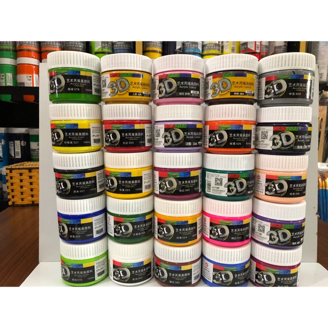 [Rẻ Nhất] Màu Vẽ Acrylic 3D 100ml (mã còn lại)