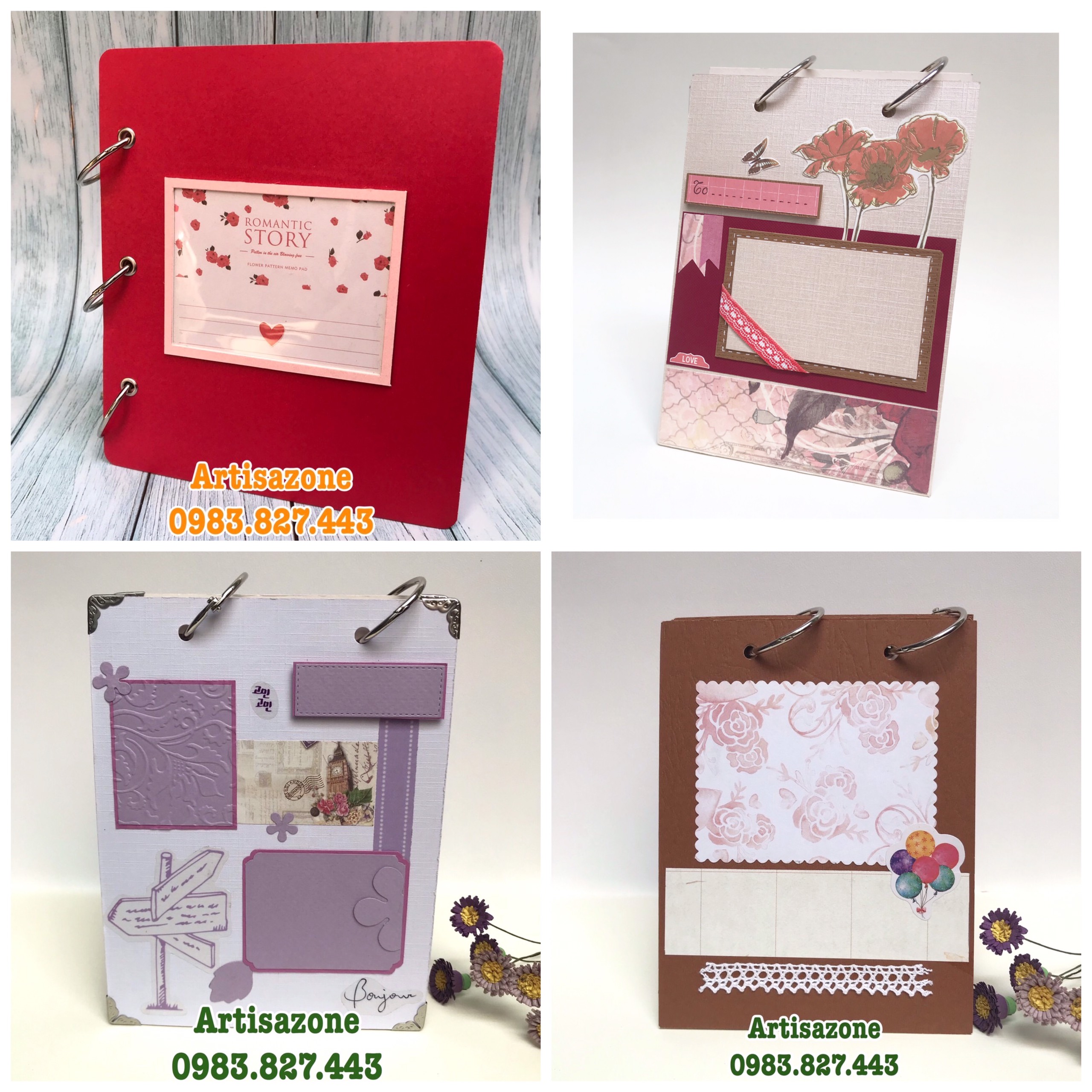 Album ảnh dán - Scrapbook handmade mini (Đọc kỹ mô tả từng sản phẩm)