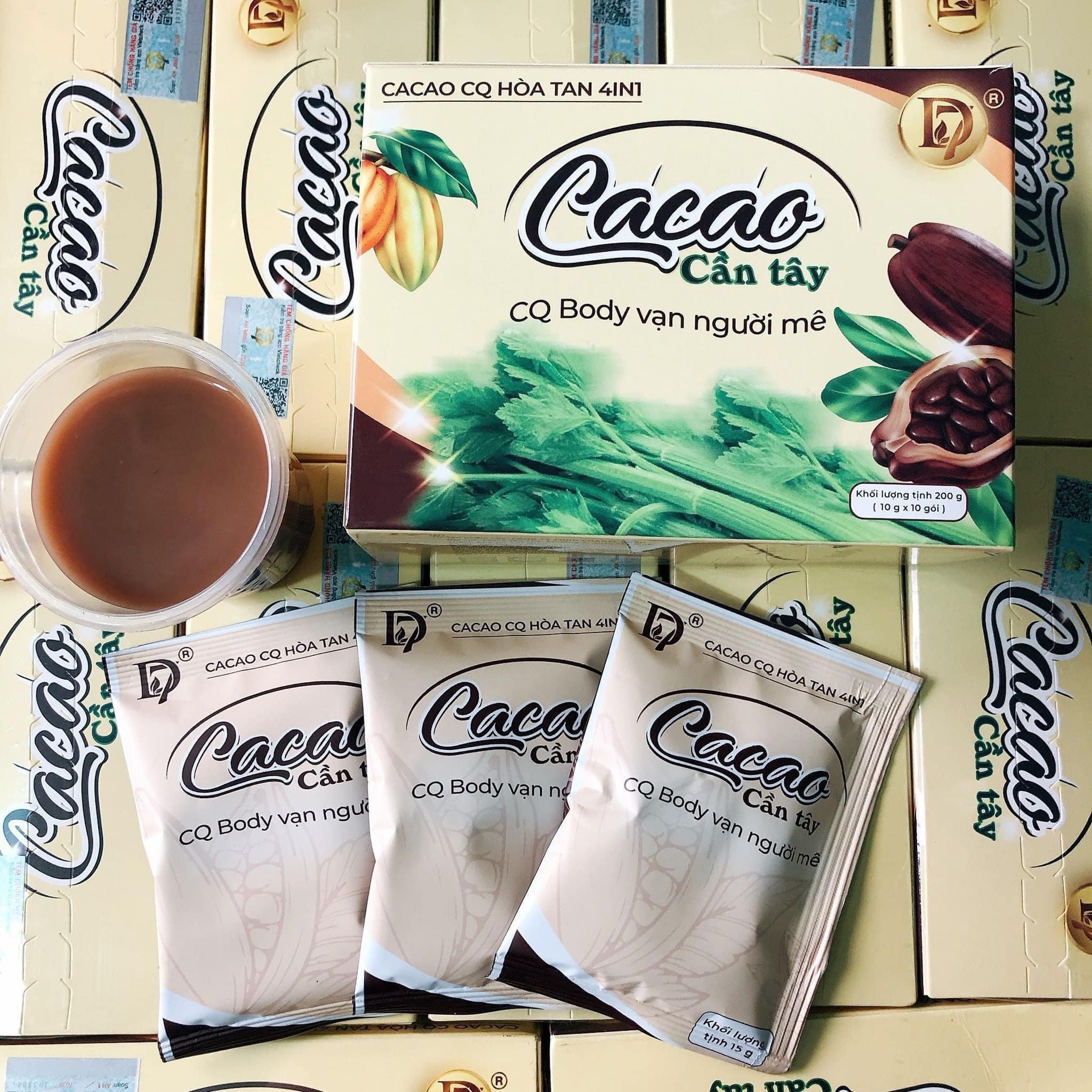[HCM]Ca cao cần tây GIẢM CÂN CQ BODY HỘP 10 GÓI (GIẢM 4-6KG 10 NGÀY)