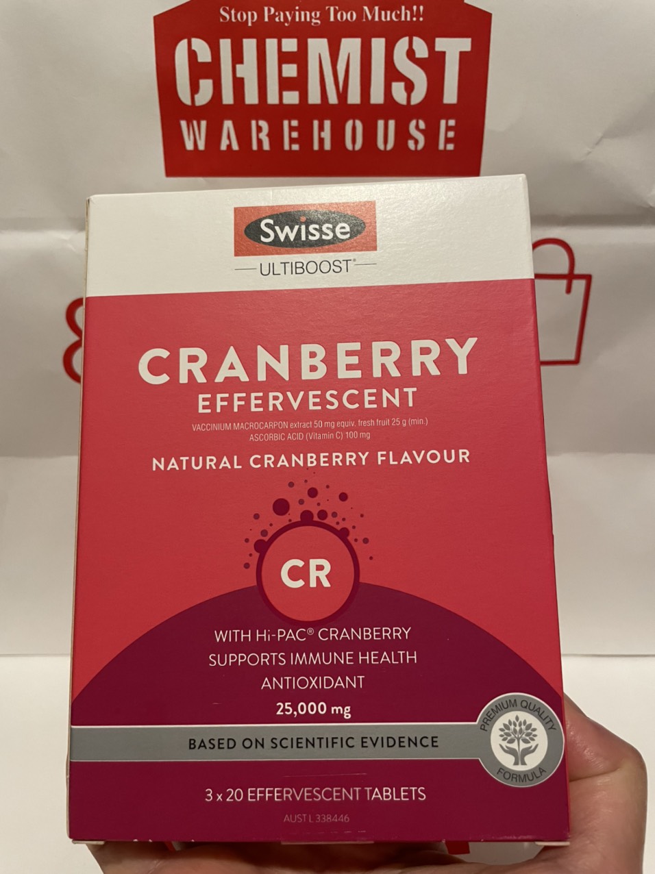 [Bill Úc, Date mới] Viên sủi tăng cường miễn dịch Swisse Ultiboost Cranberry Effervescent 60 Tablets