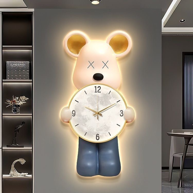 Đồng hồ Gấu Bearbrick/ đèn led tráng gương cao cấp / đồng hồ decor đẹp TRANH TREO TƯỜNG NHÀ XINH