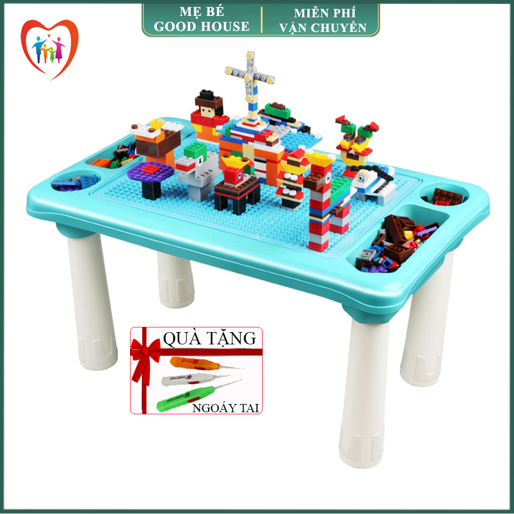 [7-11/12 VOUCHER 8%]Bộ bàn Xếp Hình lego- Bộ bàn lắp ghép 300 chi tiết- Đồ chơi phát triển trẻ toàn diện