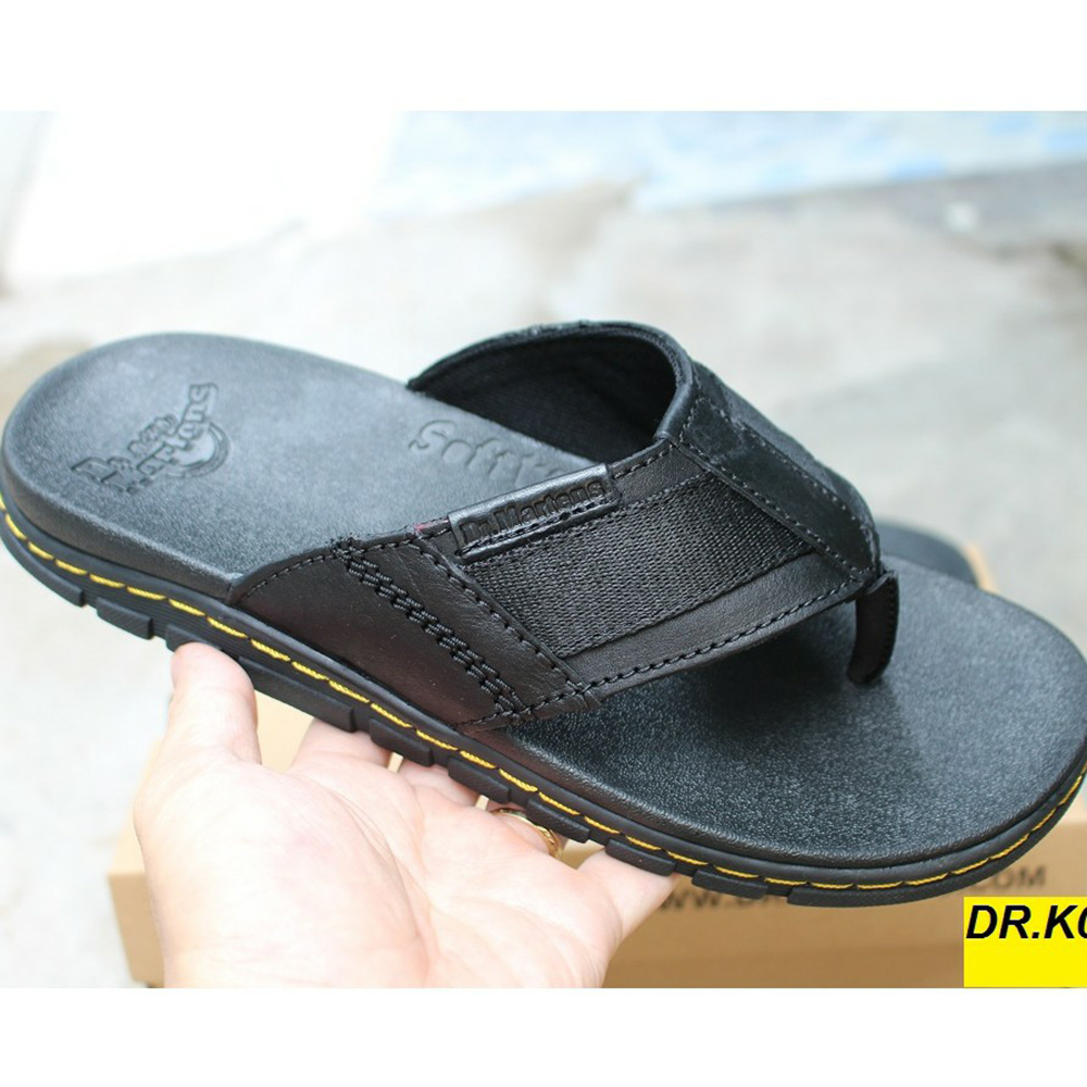 Dép xỏ ngón dr.martens nk thailand - dép nam da đẹp quai kẹp siêu bền bỉ - dép da nam cao cấp - dép nam da bò có hộp
