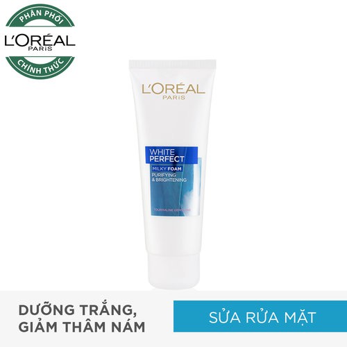 [HCM]Sữa Rửa Mặt LOreal Làm Sạch & Dưỡng Trắng Da White Perfect Milky Foam