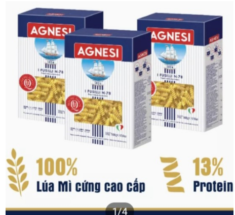 Mỳ soắn spaghetti 500G - mỳ Fusilli- nhập khẩu Ý