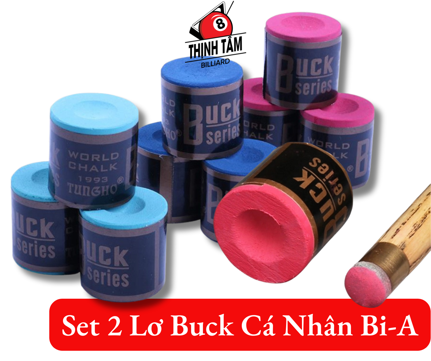 Set 2 viên lơ bida buck - lơ bi-a cá nhân chống trượt