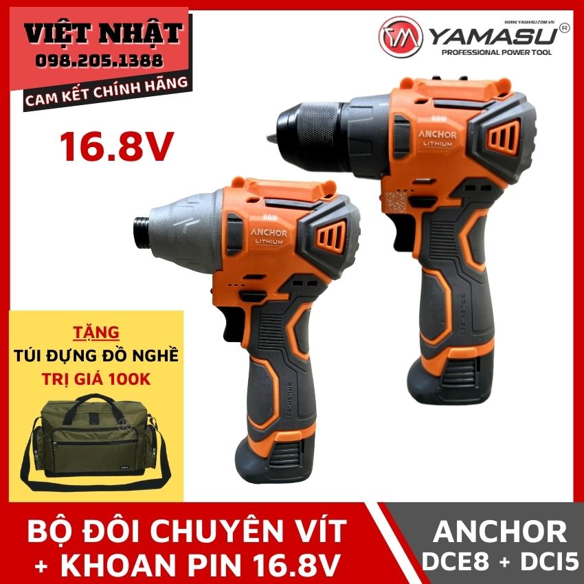 Bộ đôi chuyên vít và khoan pin 16.8V Anchor DCE8 + DCI5 mới nhất