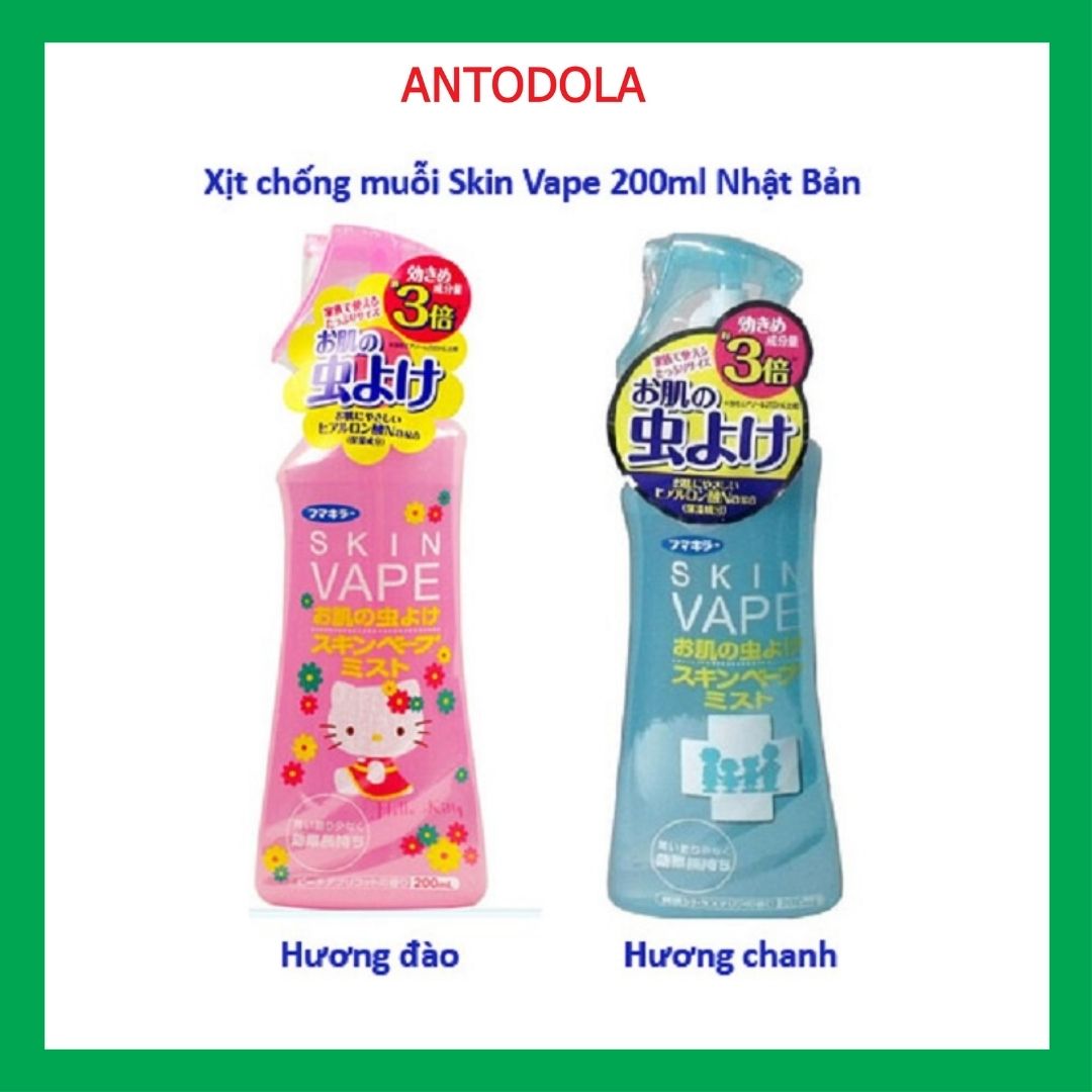 Xịt Chống Muỗi Skin Vape 200ml Xịt Chống Muỗi và Côn Trùng Cho Bé Nội Địa Nhật Bản Skinvape Repellent Mosquito And Insect Spray 200ml
