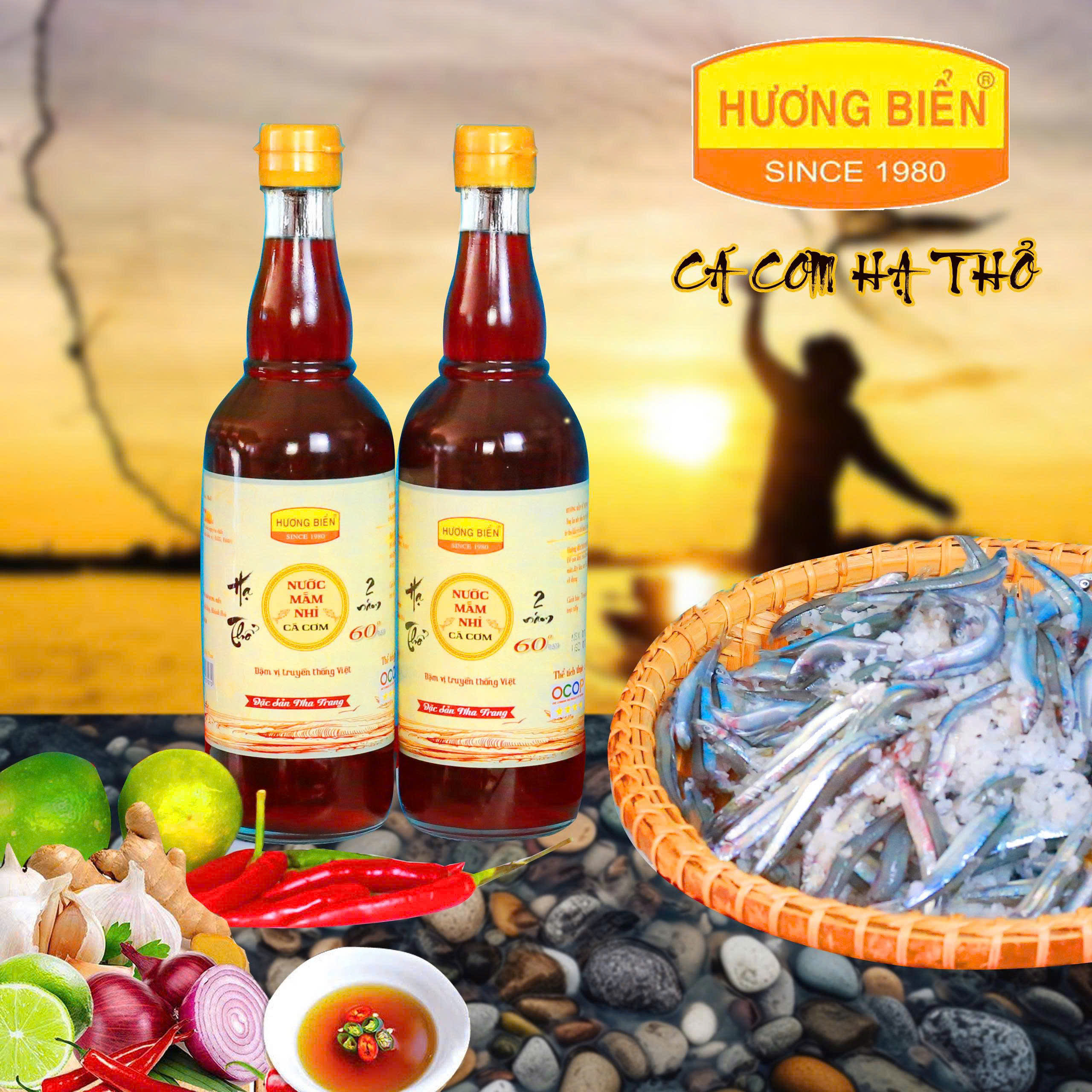 1thùng 6 chai 510 ml nước mắm hương biển loại đặc biệt 60 đạm hạ thổ