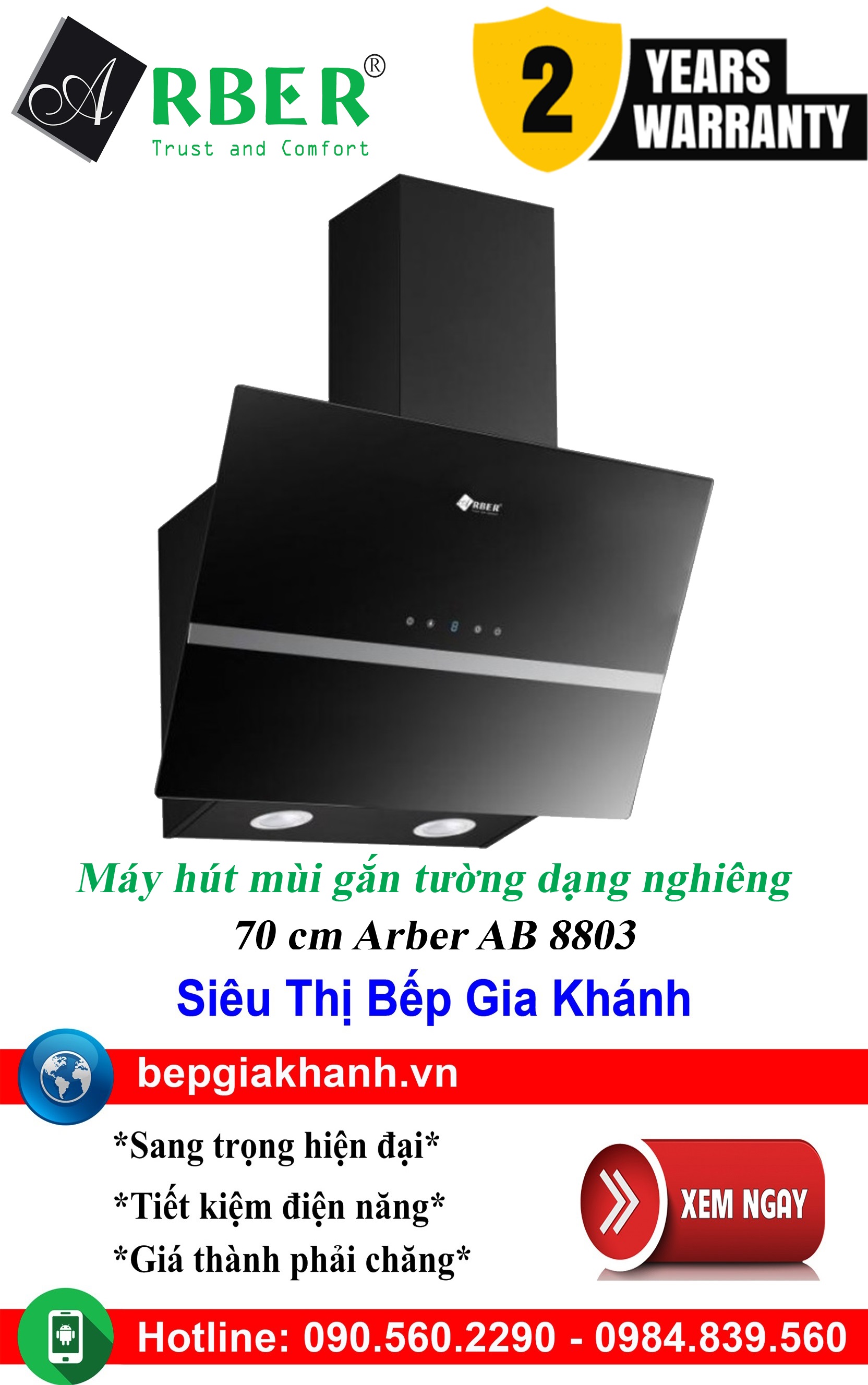 [HCM]Máy hút mùi dạng nghiêng 70cm Arber AB 8803, máy hút mùi nhà bếp, máy hút mùi bếp, máy hút mùi kính cong, máy hút mùi canzy, máy hút mùi mini, máy hút mùi âm trần, máy hút mùi electrolux, may hut mui