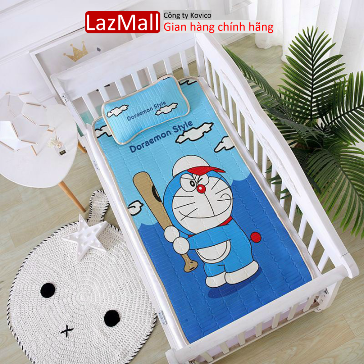 Chiếu điều hoà cao su non tặng kèm gối cho bé, Chiếu điều hoà thoáng mát cho bé, Chiếu cao su non 5D Sunzin - Dìu Giấc Yêu Thương