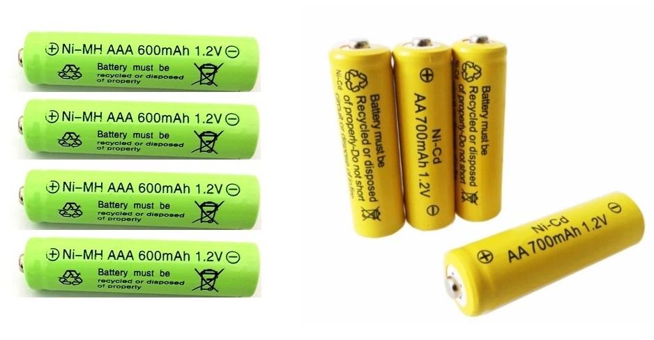 Bộ 4 Viên Pin Sạc AA 700 mAh và 4 Viên Pin Sạc AAA 600 mAh