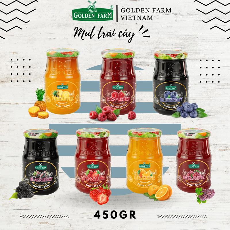 Mứt golden farm nhiều mùi hũ 210g - 450g