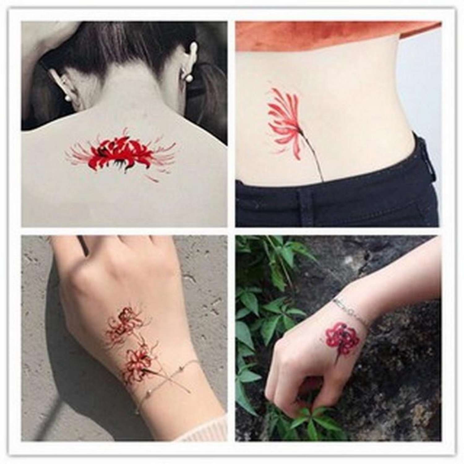 Set 10 Tờ Tattoo Miếng Dán Hình Xăm 15 Ngày Mini Hoa Bỉ Ngạn Hồng Sấm Sét  Chữ Tiếng Nhật Cá Voi Dao Legaxi  MixASale