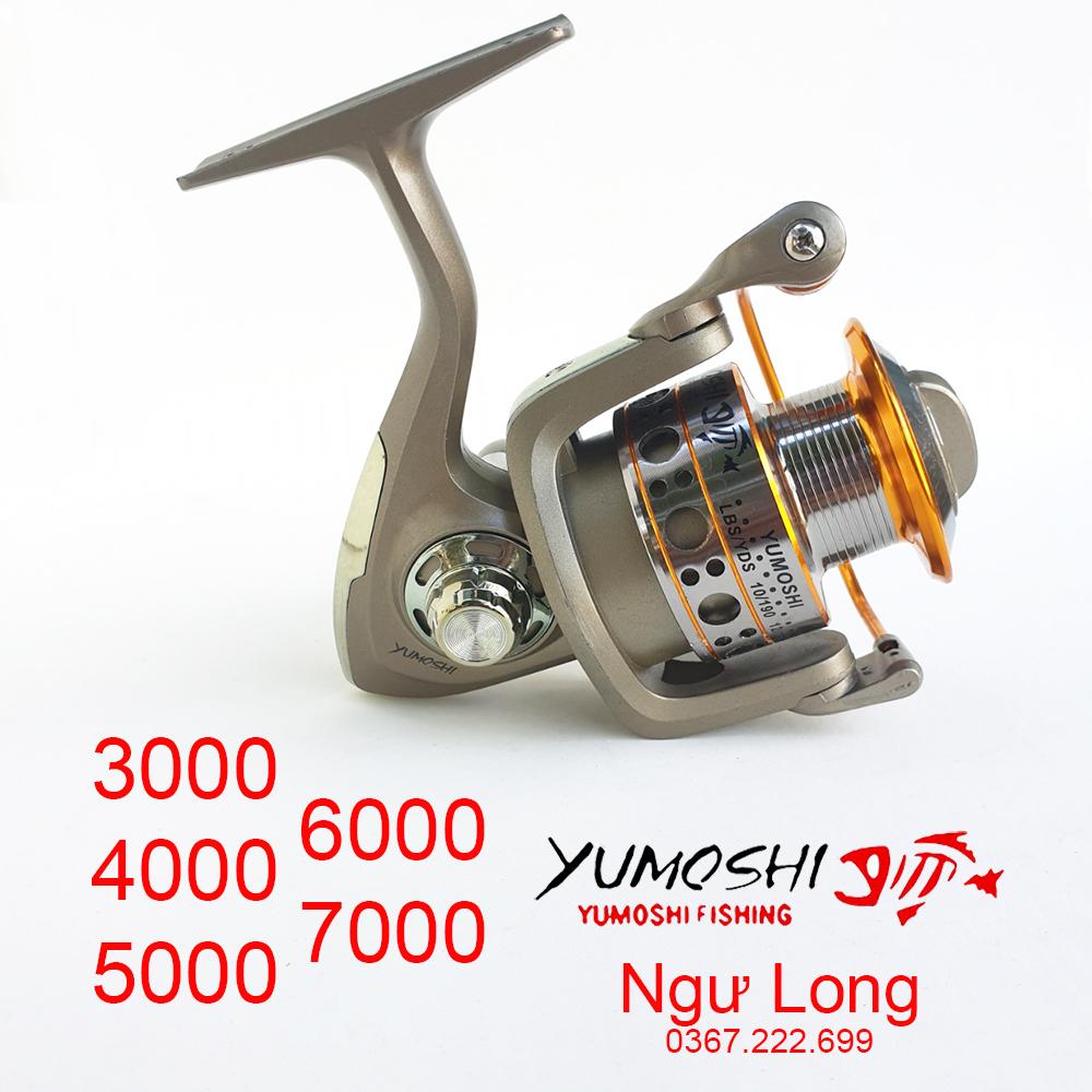 Máy câu cá yumoshi lc3000, 4000, 5000, 6000, 7000 cối kim loại 12 bạc đạn