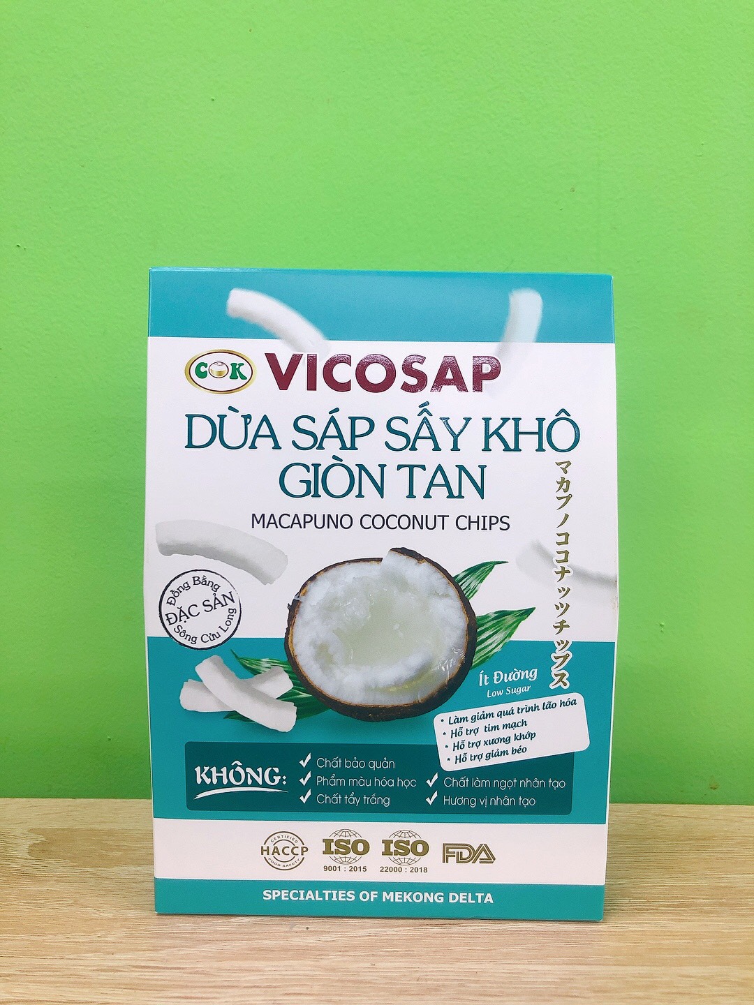 Dừa sáp sấy khô giòn tan - vicosap - 25g - thơm ngon, giòn tan