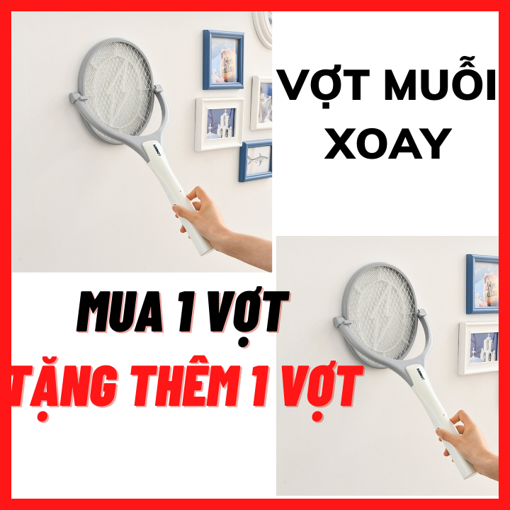 [MUA 1 VỢT TẶNG 1 VỢT] Vợt Muỗi Xoay KAMOT | Vợt Muỗi | Vợt bắt muỗi| Vot bat muoi| Cây Vợt Muỗi | Vợt Đập Muỗi