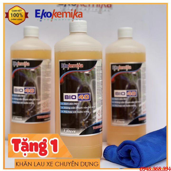 Nước rửa xe không chạm , Dung dịch rửa xe không chạm Ekokemika Bio 40 Tặng khăn lau xe cao cấp