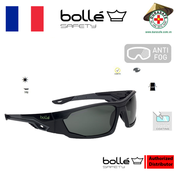 Kính BOLLE MERPOL MERCURO Grey Polarised Lens, tròng đen chống phân cực (kèm hộp và túi)