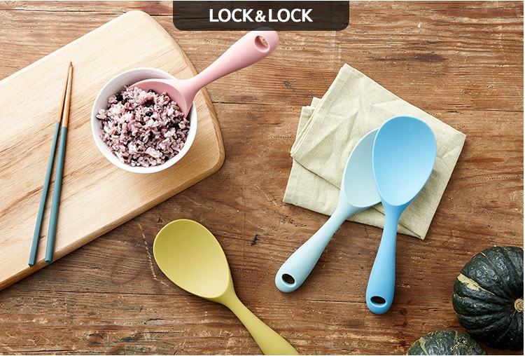 Muôi múc cơm vá xới cơm lock&lock bằng nhựa bọc silicone chịu nhiệt độ cao ckt207